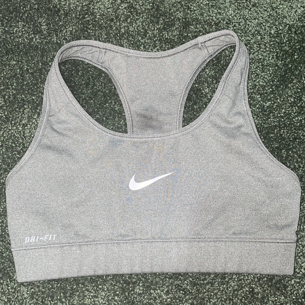 Nike grey sports bra small
